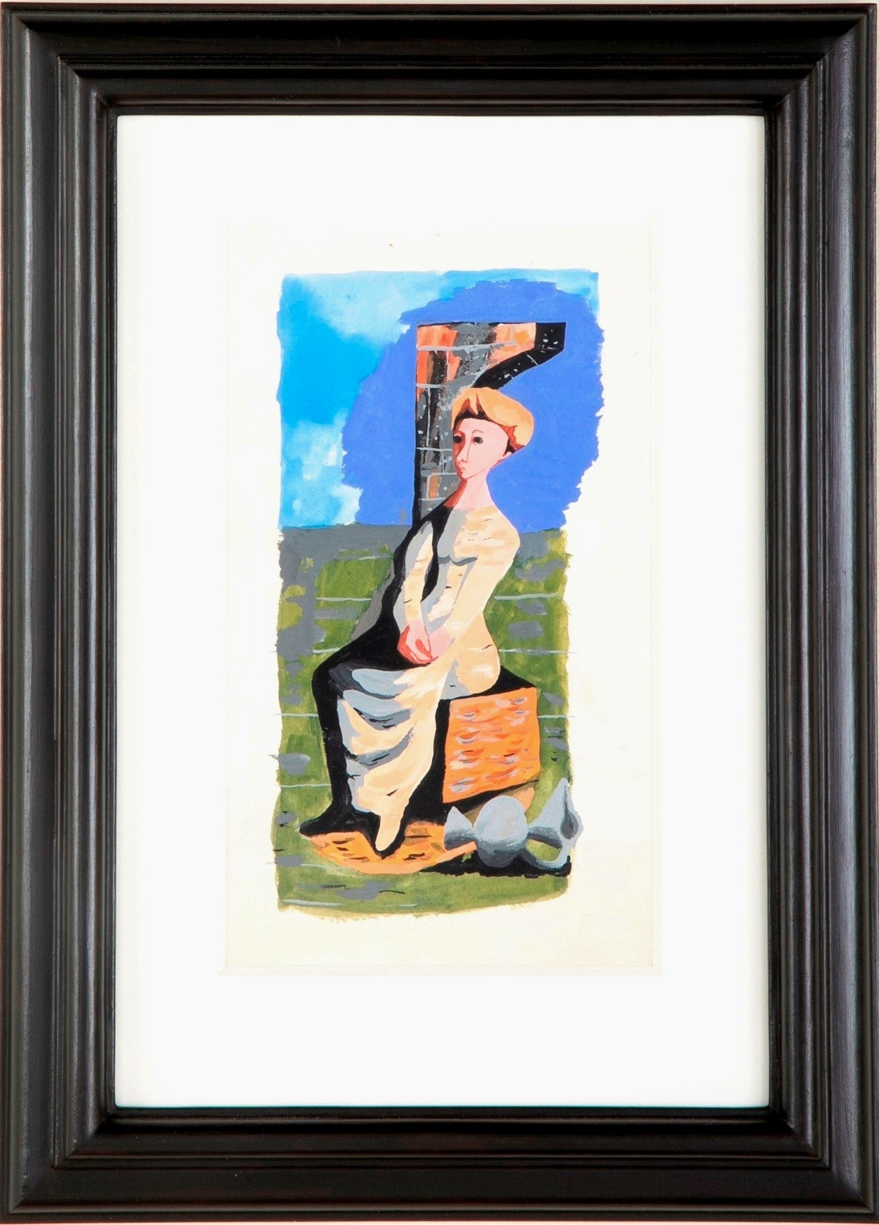 "Femme Assise au Broc Renversé" (Seated Woman with a Fallen Pitcher) by Mathieu Rosianu (French, 1897-1969) Circa 1940