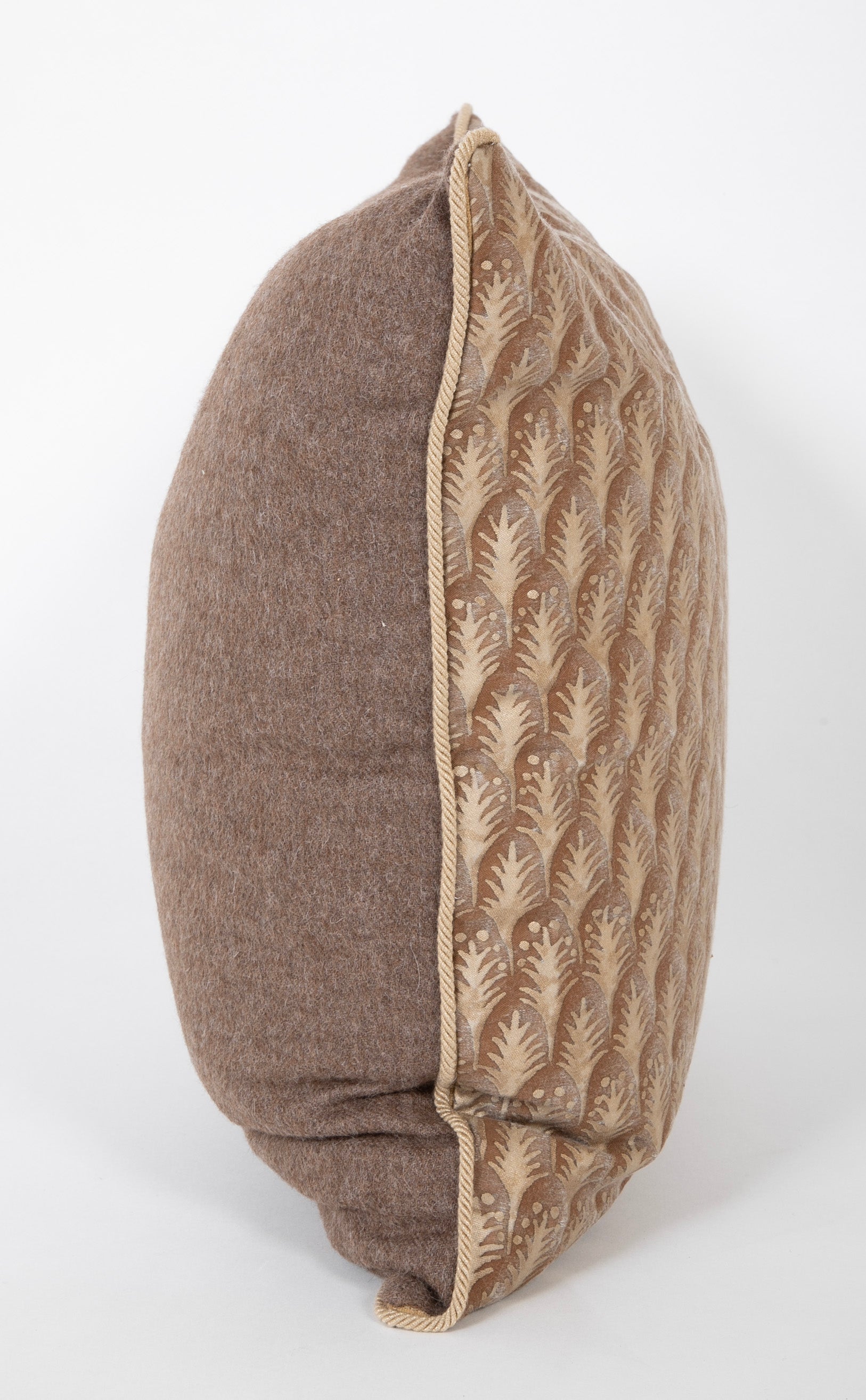 A Pair of Fortuny Tobacco Color Plumette Pattern Pillows - Priced Individually