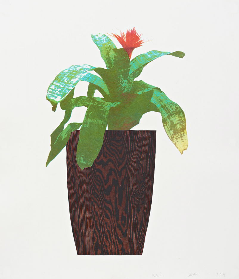 Jonas Wood, "Three Landscape Pots" 2019