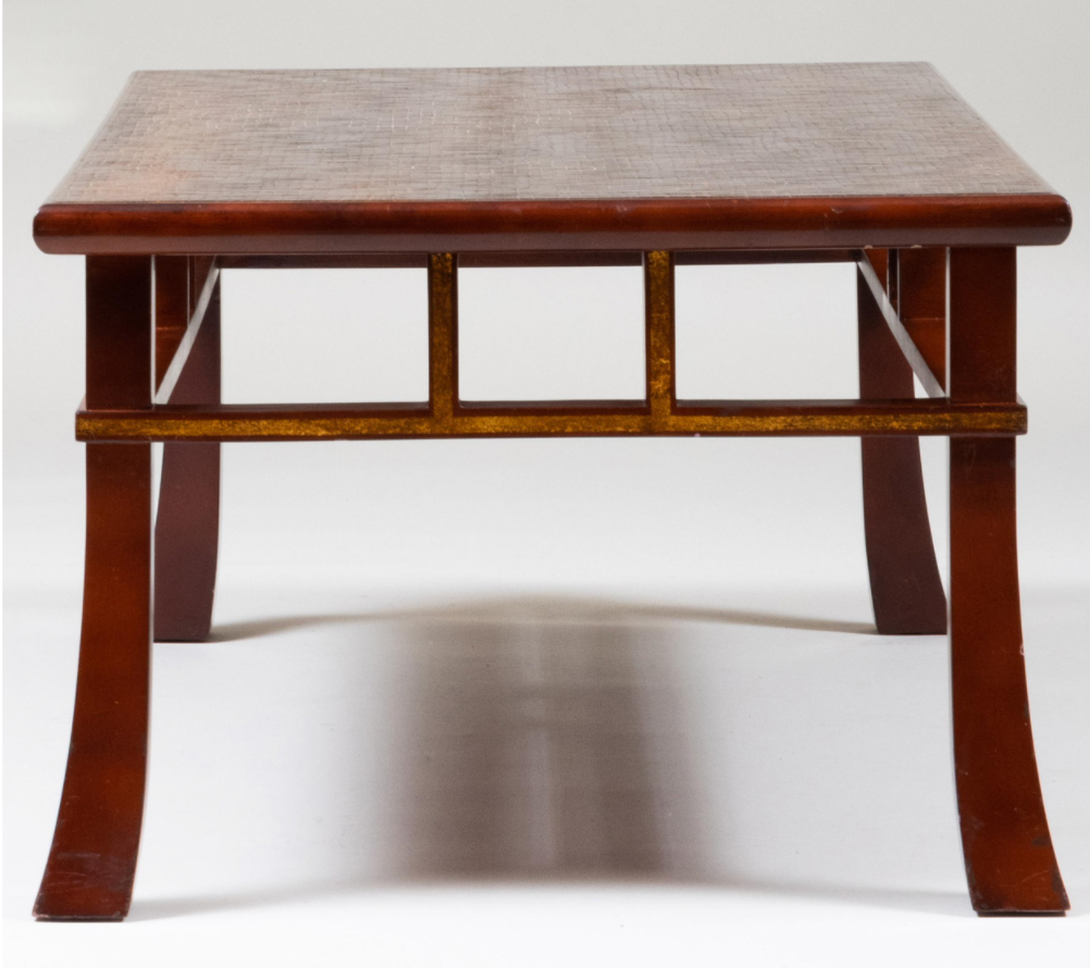 A Japanese Style Coffee Table with Rusticated Top