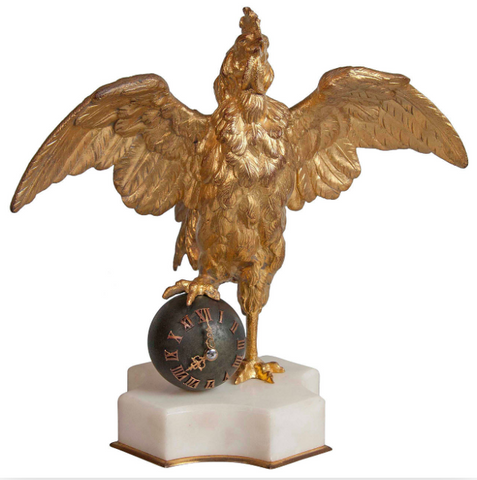 19th Century French Rooster Clock