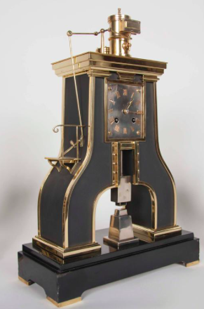 Handsome French Industrial Clock and garniture