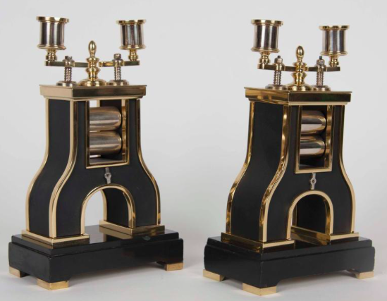 Handsome French Industrial Clock and garniture