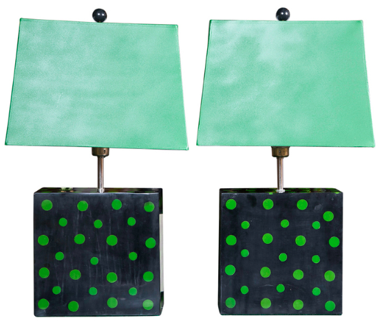 Pair of Polka Dot Lamps