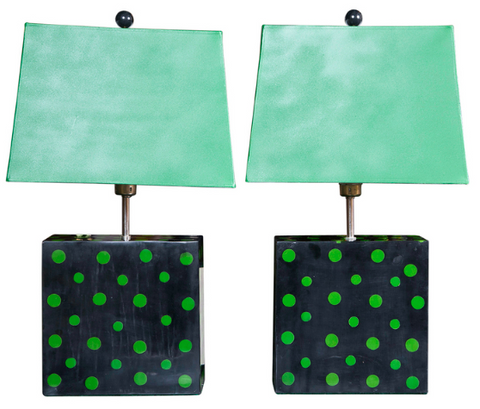 Pair of Polka Dot Lamps