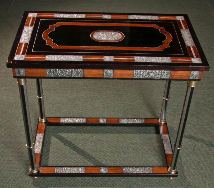 French Repousse Silver Table