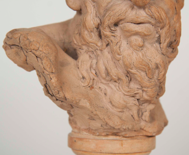 French Terracotta Bust of a Satyr