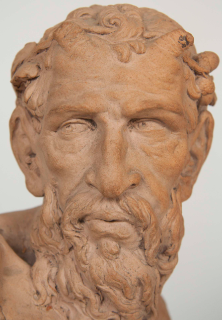 French Terracotta Bust of a Satyr