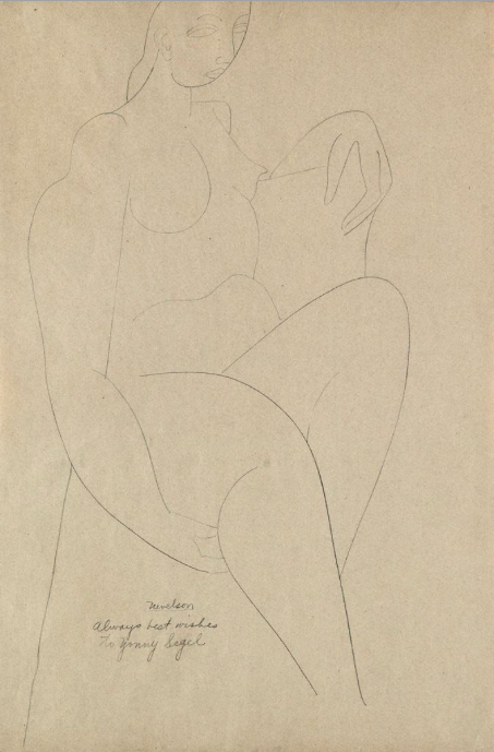 A Pencil Drawing by Louise Nevelson.