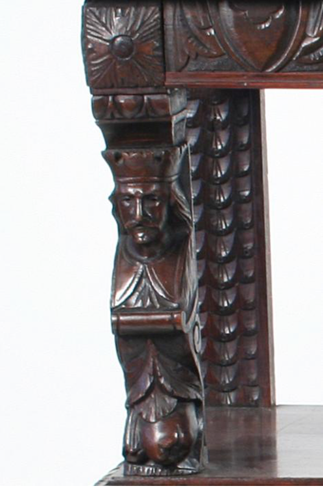 Carved Oak Three Tiered Server