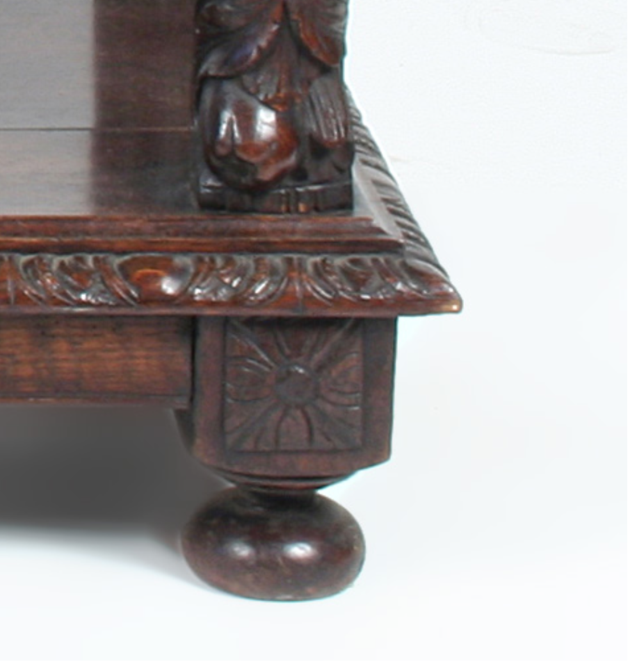 Carved Oak Three Tiered Server