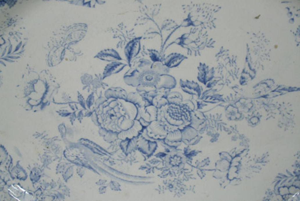 Blue and White Transfer Platter
