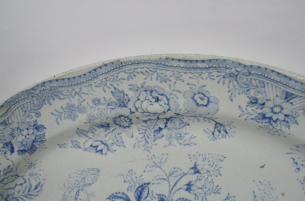 Blue and White Transfer Platter