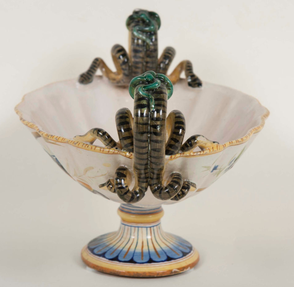 Majolica Compote by Cantagalli