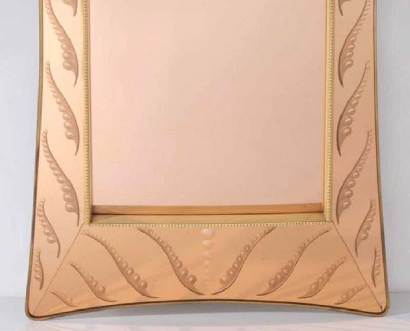 Large Mid-Century Italian Mirror Attributed to Cristal Arte