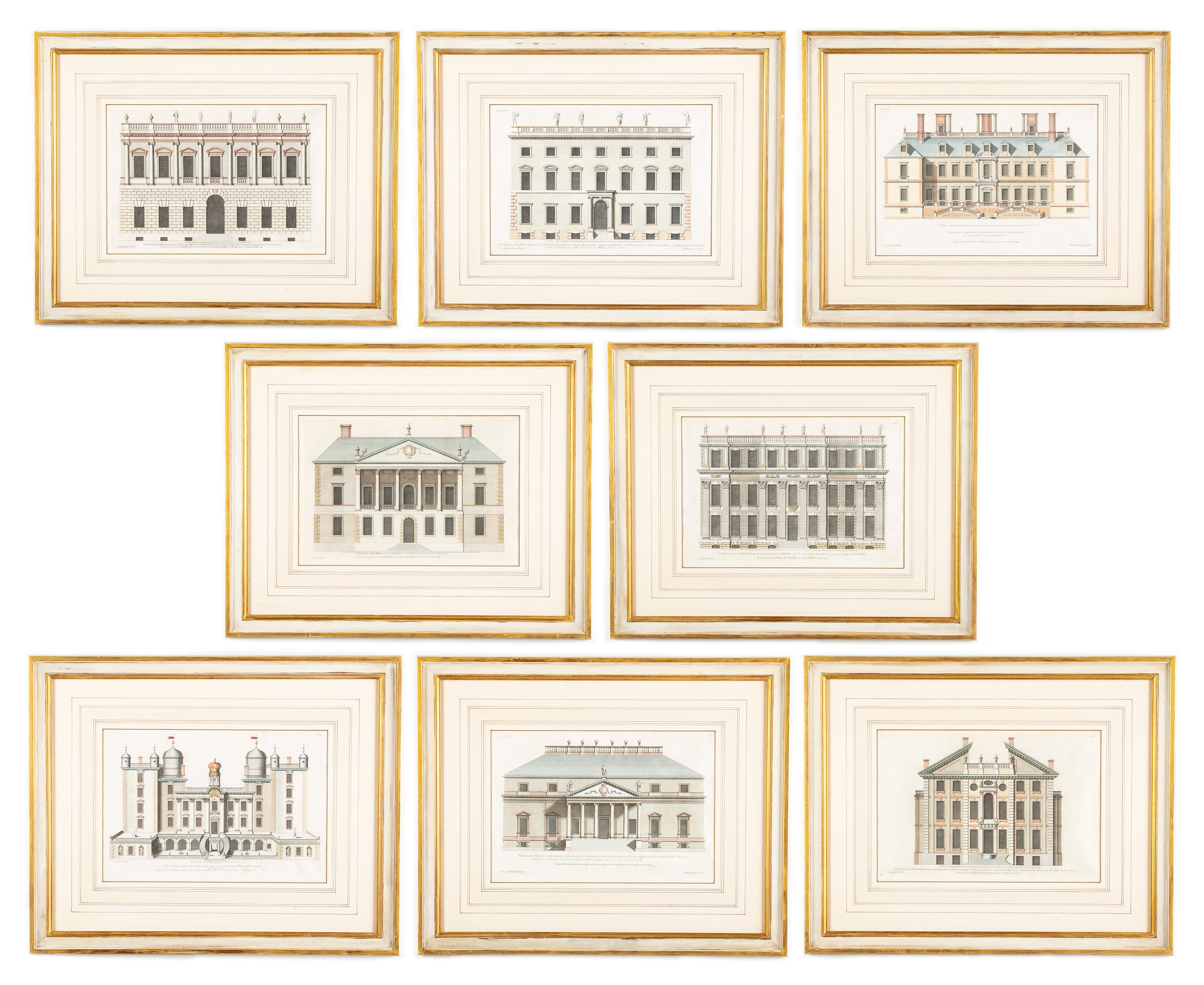 Set of Eight Hand Colored Engravings