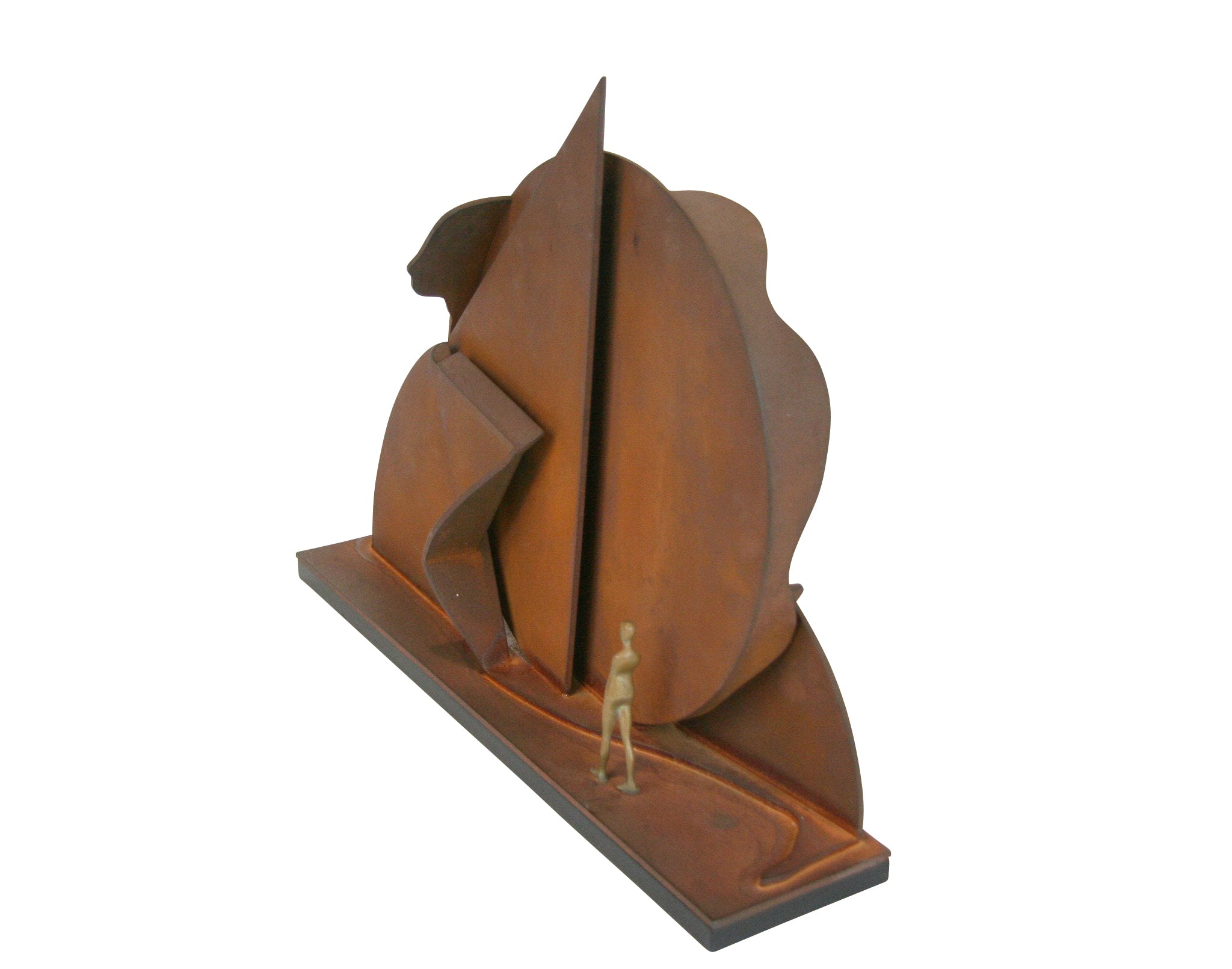 "Profile Canto" Bronze & Steel Sculpture by Ernest Trova