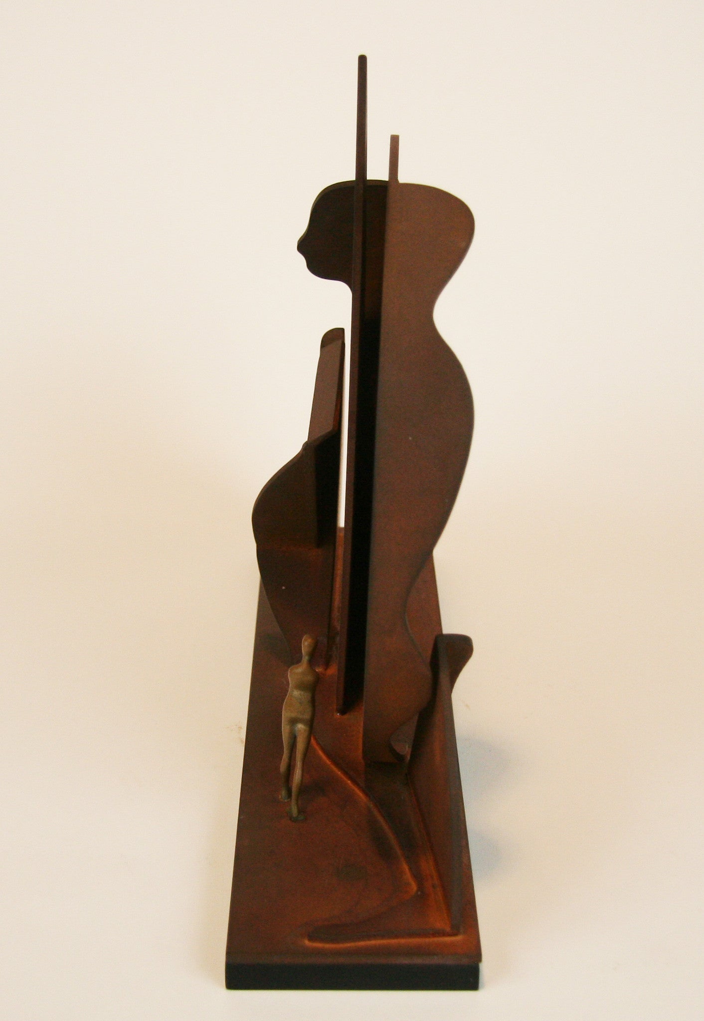"Profile Canto" Bronze & Steel Sculpture by Ernest Trova