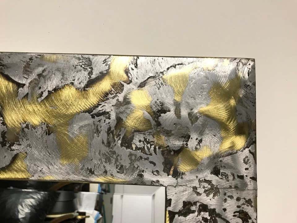 Mid Century Modern Copper and Aluminum Mirror