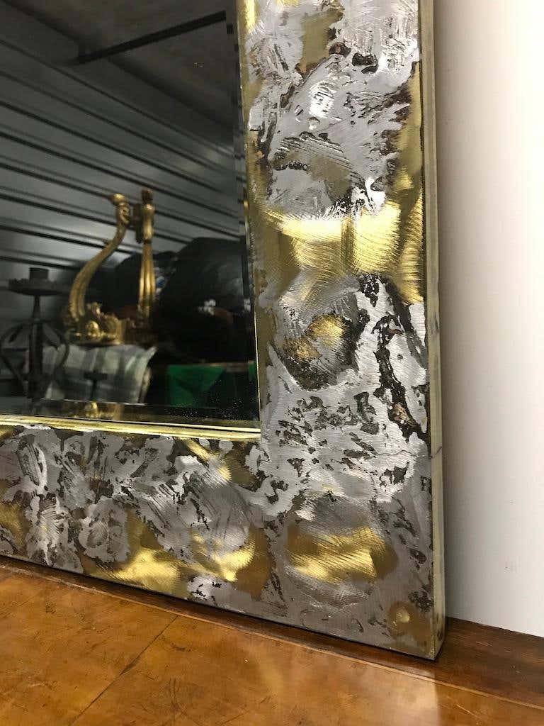 Mid Century Modern Copper and Aluminum Mirror
