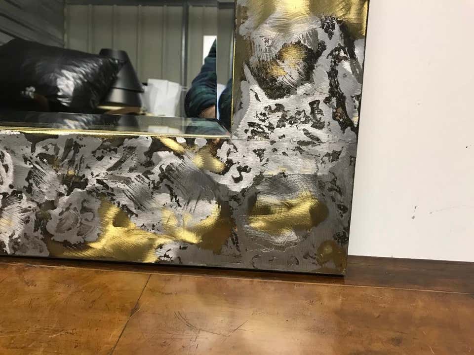 Mid Century Modern Copper and Aluminum Mirror