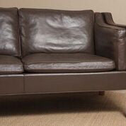 Leather Sofa by Borge Mogensen