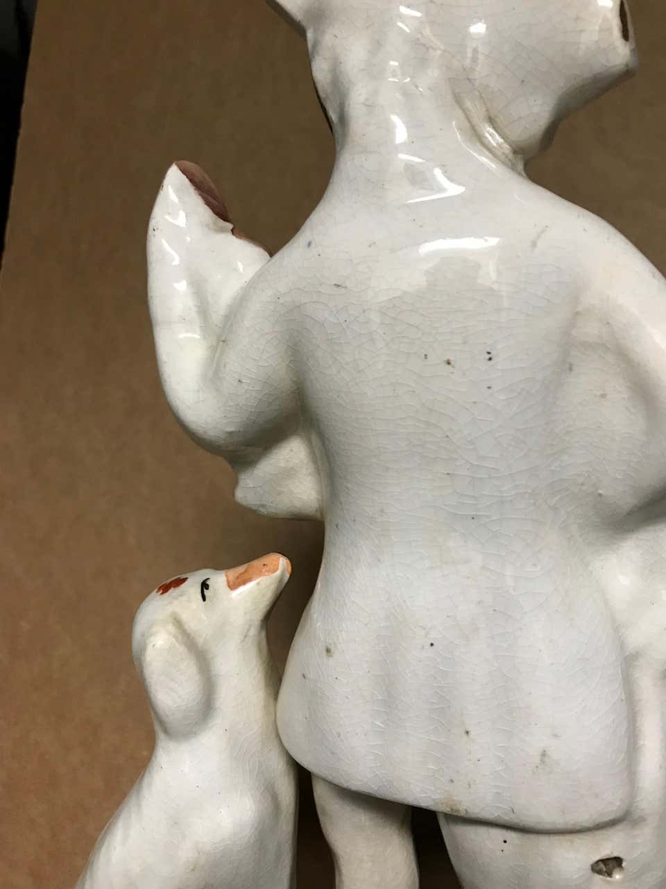 19th Century English Staffordshire Hunter with Dog, Rabbits and Game