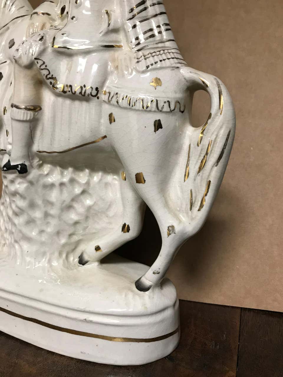 19th Century English Staffordshire Scottish Hunter on Horseback