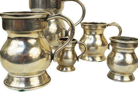 White Metal Tavern Measure Set