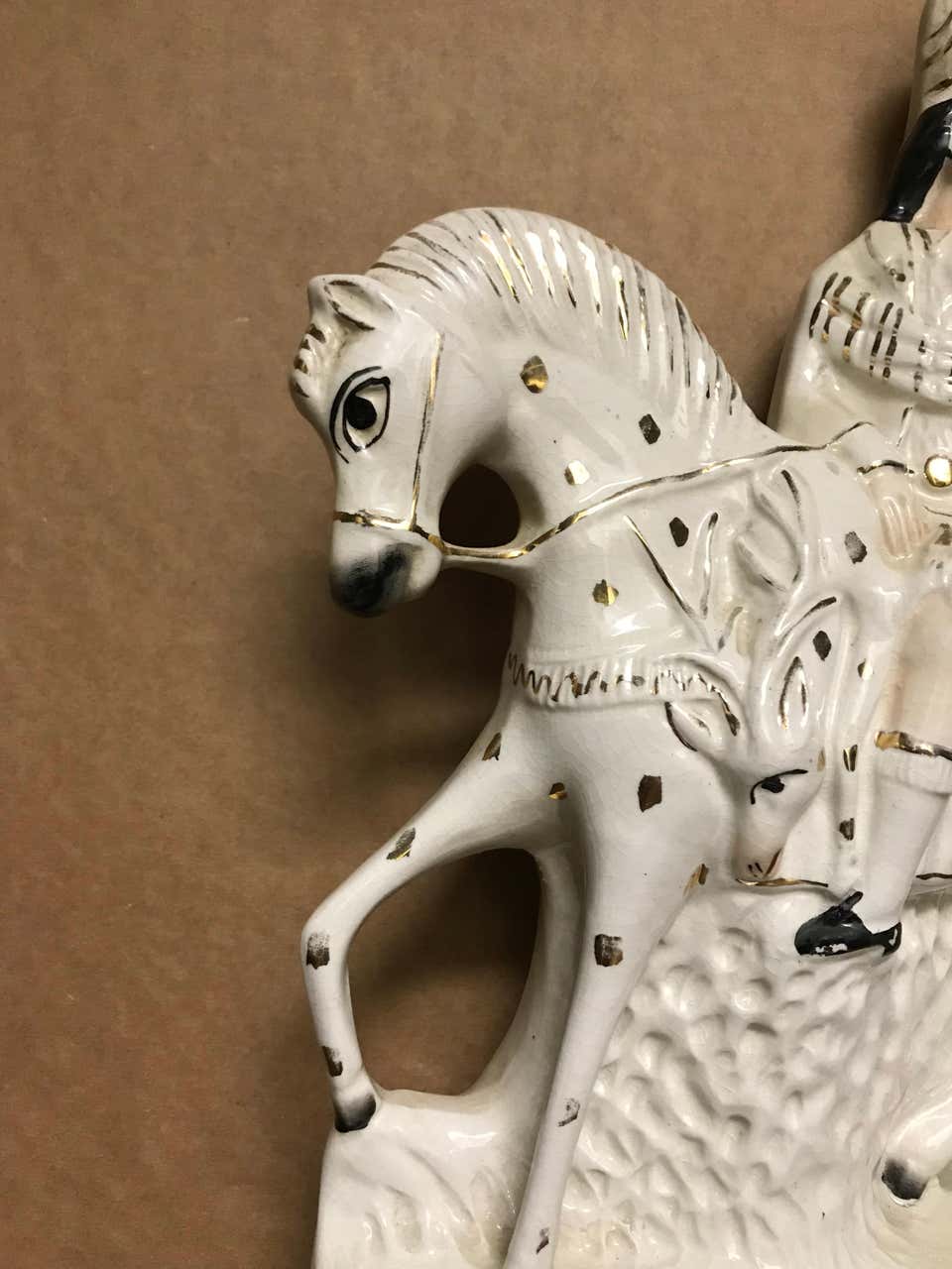 19th Century English Staffordshire Scottish Hunter on Horseback