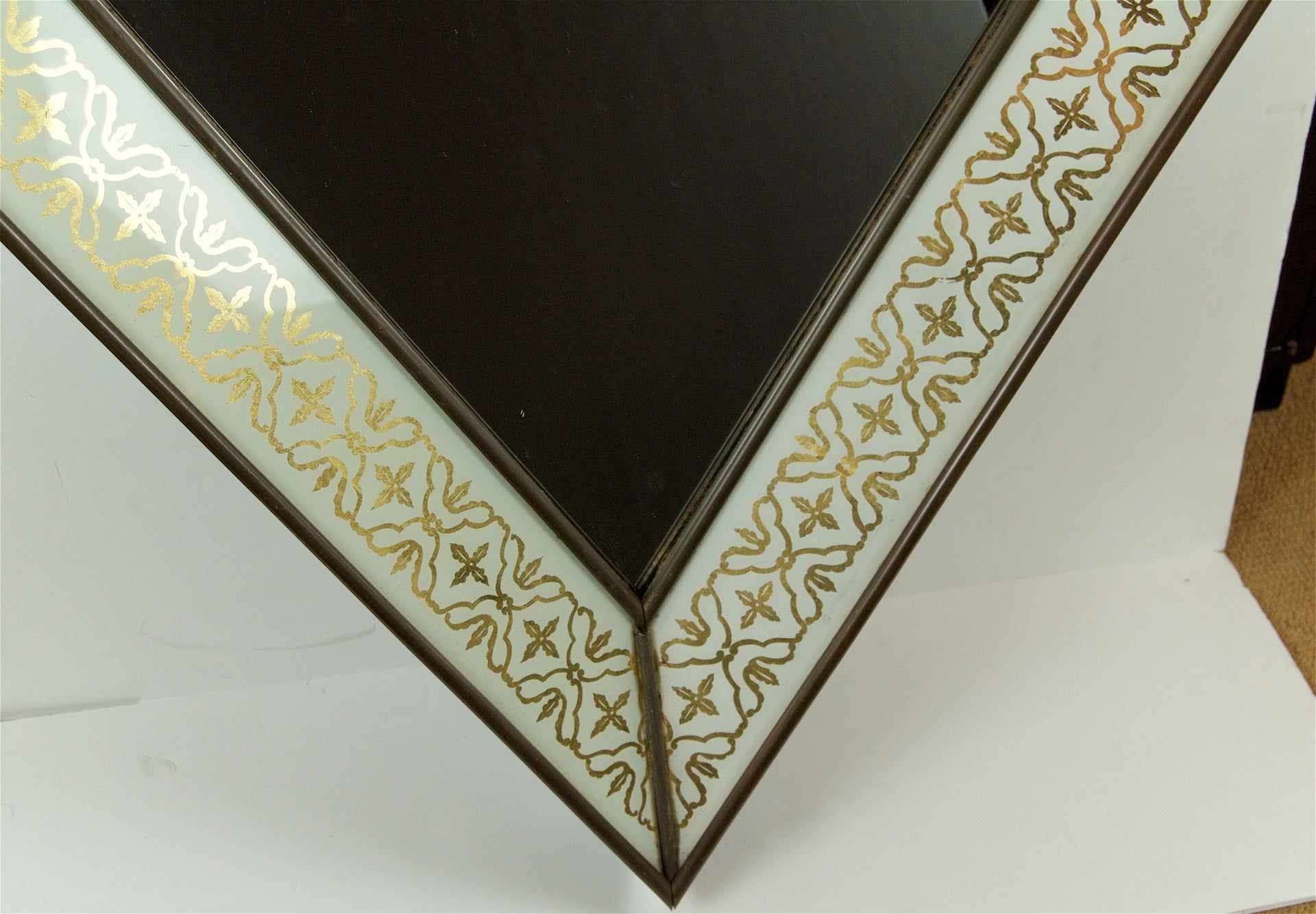 Eglomise Art Deco Diamond Form Mirror