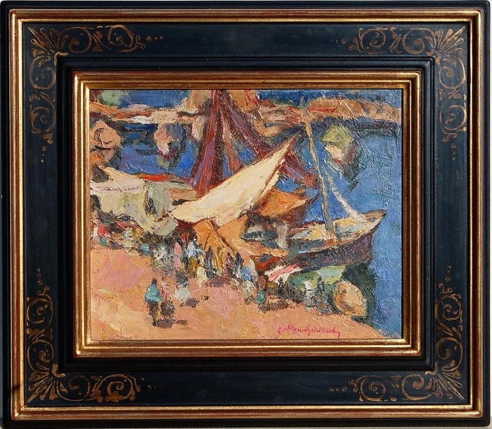 PAUL LOUIS GUILBERT (French Born in 1886) Le Port de Collioure (The Harbor of Collioure, FRANCE) ‰ÛÒ Circa 1920