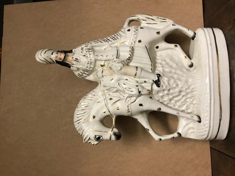 19th Century English Staffordshire Scottish Hunter on Horseback