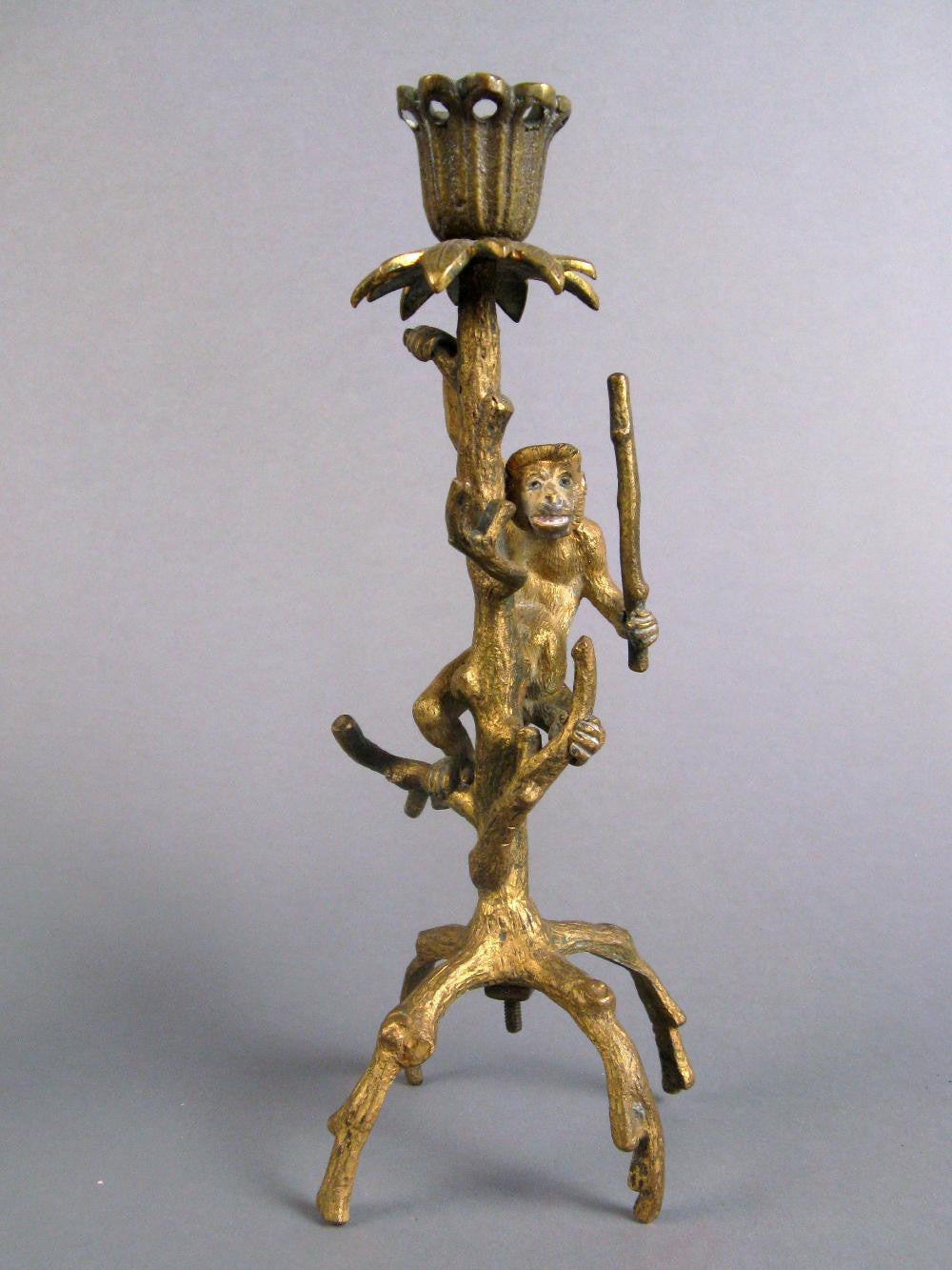 Pair of Bronze Dore Candlesticks