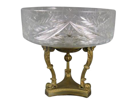 Cut Glass Compote on Bronze Dore Base