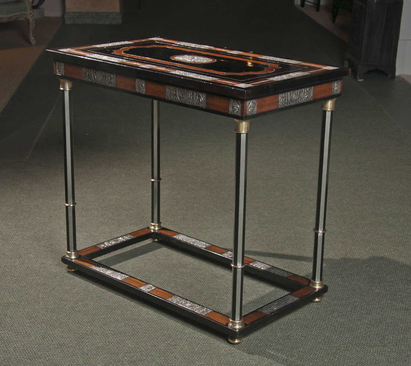 French Repousse Silver Table