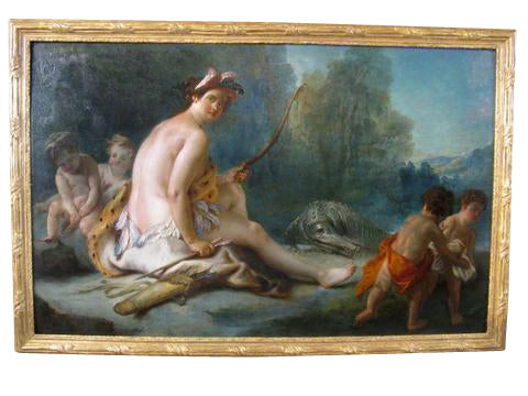 "Allegory of America" Oil Attributed to Auger Lucas