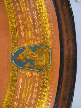 French Empire Oval Painted Tole Tray