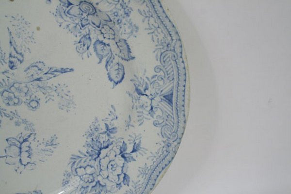 Blue and White Transfer Platter