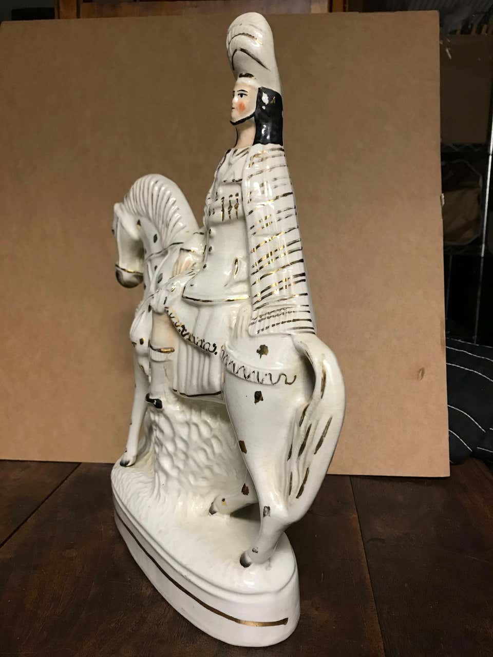 19th Century English Staffordshire Scottish Hunter on Horseback