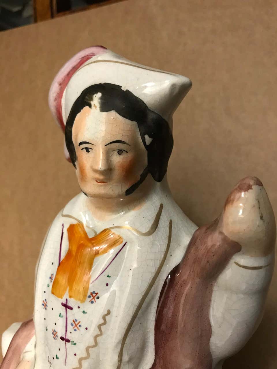 19th Century English Staffordshire Hunter with Dog, Rabbits and Game