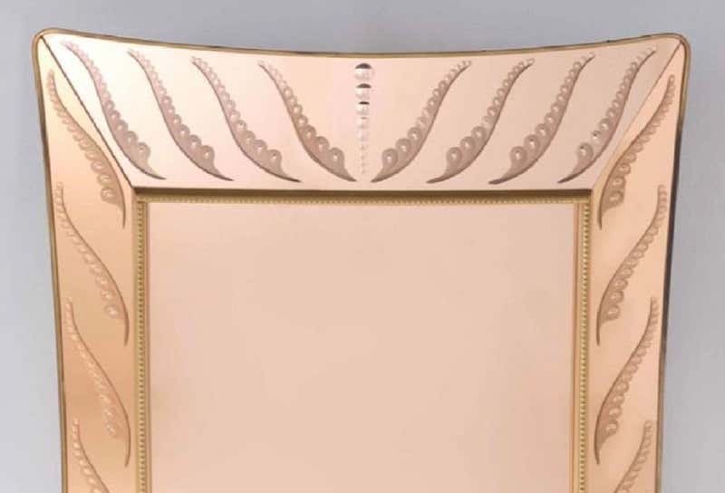 Large Mid-Century Italian Mirror Attributed to Cristal Arte