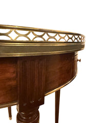 Louis XVI Style Marble Top Mahogany Bouillotte Table