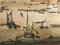 18th Century Color Engraving of Westminster, Somerset House in Original Frame