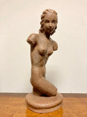 Terracotta Female Nude, Austrian Art Deco, Goldscheider, Vienna