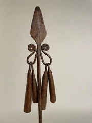 African Iron Spear-Form Currency Mounted on a Custom Steel Base