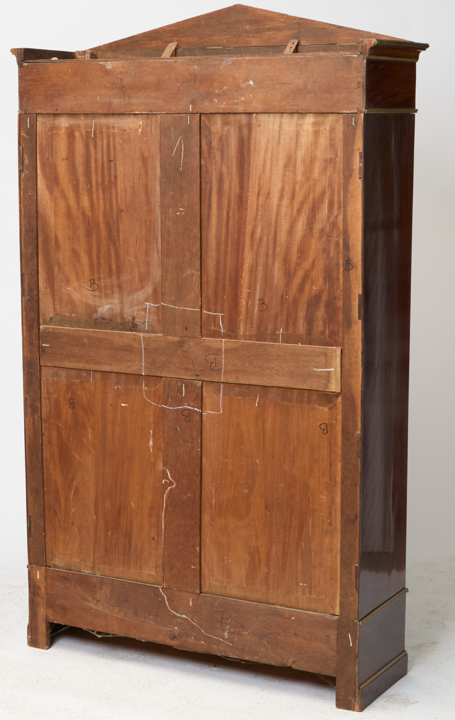 Pair of Empire Brass-Mounted Mahogany Cabinets