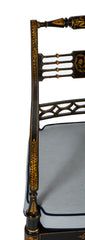 Pair of Regency Ebonized Caned Seat Armchairs