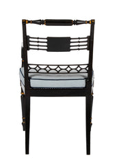 Pair of Regency Ebonized Caned Seat Armchairs