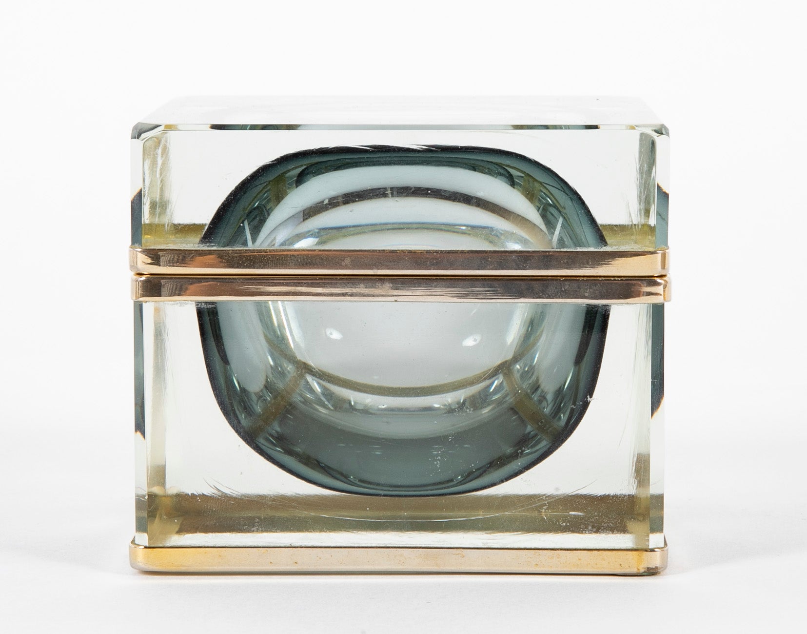 A Mid-Century Italian Murano Sommerso Glass Box